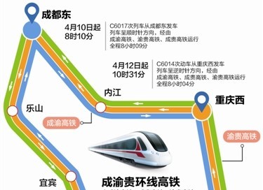 上午在成都看熊貓 下午到貴陽吃酸湯魚 晚上去重慶賞洪崖洞美景<br>成渝貴環(huán)線高鐵10日開行 打開新一輪區(qū)域經(jīng)濟紅利期